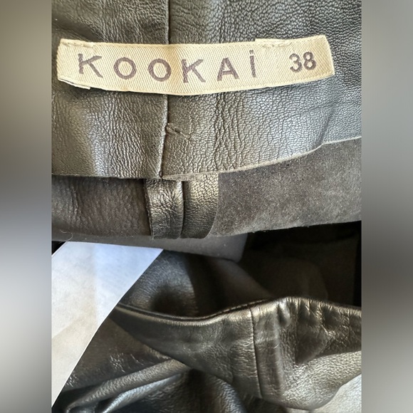 KOOKAI Black Lamb Leather Skinny Mid Rise Pants, Elegant, Size 38/10/30" Waist - Picture 4 of 8
